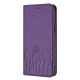 For Samsung Galaxy S24+ 5G Tulips Butterfly Pattern Magnetic Vegan Leather Phone Case(Dark Purple)