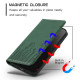 For Samsung Galaxy S24+ 5G Tulips Butterfly Pattern Magnetic Vegan Leather Phone Case(Dark Green)