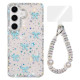 For Samsung Galaxy S24+ 5G Sparkling IMD Colorful Bow Phone Case with Bracelet(Star Transparent)