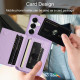 For Samsung Galaxy S24+ 5G Litchi Pattern Magnetic Card Bag Holder Phone Case(Purple)
