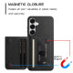 For Samsung Galaxy S24+ 5G Litchi Pattern Magnetic Card Bag Holder Phone Case(Black)