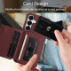 For Samsung Galaxy S24+ 5G Litchi Pattern Magnetic Card Bag Holder Phone Case(Wine Red)