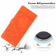 For Samsung Galaxy S23+ 5G Tree Cat Embossed Flip Vegan Leather Phone Case(Orange)