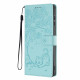 For Samsung Galaxy S23+ 5G Tree Cat Embossed Flip Vegan Leather Phone Case(Light Green)