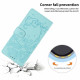 For Samsung Galaxy S23+ 5G Tree Cat Embossed Flip Vegan Leather Phone Case(Light Green)