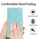 For Samsung Galaxy S23+ 5G Tree Cat Embossed Flip Vegan Leather Phone Case(Light Green)