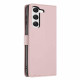 For Samsung Galaxy S23+ 5G Tree Cat Embossed Flip Vegan Leather Phone Case(Rose Gold)
