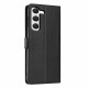 For Samsung Galaxy S23+ 5G Tree Cat Embossed Flip Vegan Leather Phone Case(Black)