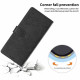 For Samsung Galaxy S23+ 5G Tree Cat Embossed Flip Vegan Leather Phone Case(Black)