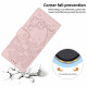 For Samsung Galaxy S24+ 5G Tree Cat Embossed Flip Vegan Leather Phone Case(Rose Gold)