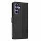 For Samsung Galaxy S24+ 5G Tree Cat Embossed Flip Vegan Leather Phone Case(Black)