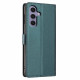 For Samsung Galaxy S24+ 5G Tree Cat Embossed Flip Vegan Leather Phone Case(Deep Green)