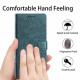 For Samsung Galaxy S24+ 5G Tree Cat Embossed Flip Vegan Leather Phone Case(Deep Green)