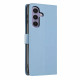 For Samsung Galaxy S24+ 5G Tree Cat Embossed Flip Vegan Leather Phone Case(Sky Blue)