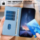 For Samsung Galaxy S24+ 5G Tree Cat Embossed Flip Vegan Leather Phone Case(Sky Blue)