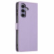 For Samsung Galaxy S24+ 5G Tree Cat Embossed Flip Vegan Leather Phone Case(Purple)