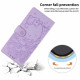 For Samsung Galaxy S24+ 5G Tree Cat Embossed Flip Vegan Leather Phone Case(Purple)