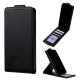 For Samsung Galaxy S24+ 5G Vertical Flip Cover Solid Color Vegan Leather Phone Case with Crossbody Chain(Black)