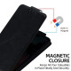 For Samsung Galaxy S24+ 5G Vertical Flip Cover Solid Color Vegan Leather Phone Case with Crossbody Chain(Black)