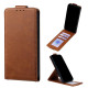 For Samsung Galaxy S24+ 5G Vertical Flip Cover Solid Color Vegan Leather Phone Case with Crossbody Chain(Brown)