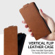 For Samsung Galaxy S24+ 5G Vertical Flip Cover Solid Color Vegan Leather Phone Case with Crossbody Chain(Brown)