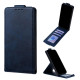 For Samsung Galaxy S24+ 5G Vertical Flip Cover Solid Color Vegan Leather Phone Case with Crossbody Chain(Blue)
