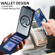 For Samsung Galaxy S24+ 5G Vertical Flip Cover Solid Color Vegan Leather Phone Case with Crossbody Chain(Blue)