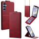 For Samsung Galaxy S24+ 5G Vertical Flip Cover Solid Color Vegan Leather Phone Case with Crossbody Chain(Red)