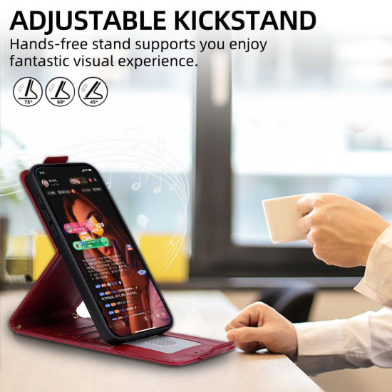 For Samsung Galaxy S24+ 5G Vertical Flip Cover Solid Color Vegan Leather Phone Case with Crossbody Chain(Red)