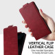 For Samsung Galaxy S24+ 5G Vertical Flip Cover Solid Color Vegan Leather Phone Case with Crossbody Chain(Red)