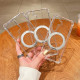 For Samsung Galaxy S24+ 5G Four Corner Shockproof Space Magnetic Phone Case with 360 Degrees Rotating Holder(Transparent)