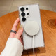 For Samsung Galaxy S24+ 5G Four Corner Shockproof Space Magnetic Phone Case with 360 Degrees Rotating Holder(Transparent)