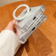 For Samsung Galaxy S24+ 5G Four Corner Shockproof Space Magnetic Phone Case with 360 Degrees Rotating Holder(Transparent)