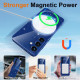 For Samsung Galaxy S24+ 5G Fine Hole Glossy Glitter Magnetic TPU Phone Case with Same Color Hand Strap(Blue)