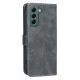 For Samsung Galaxy S24+ 5G Solid Color Calfskin Texture RFID Vegan Leather Phone Case(Black)