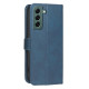 For Samsung Galaxy S24+ 5G Solid Color Calfskin Texture RFID Vegan Leather Phone Case(Blue)