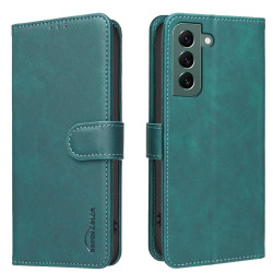 For Samsung Galaxy S24+ 5G Solid Color Calfskin Texture RFID Vegan Leather Phone Case(Green)