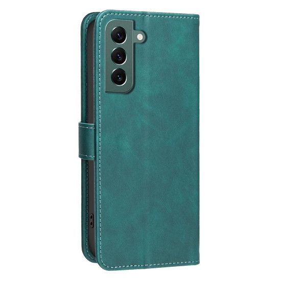 For Samsung Galaxy S24+ 5G Solid Color Calfskin Texture RFID Vegan Leather Phone Case(Green)
