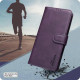 For Samsung Galaxy S24+ 5G Solid Color Calfskin Texture RFID Vegan Leather Phone Case(Purple)