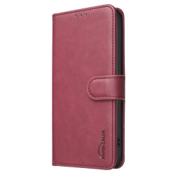 For Samsung Galaxy S24+ 5G Solid Color Calfskin Texture RFID Vegan Leather Phone Case(Red)