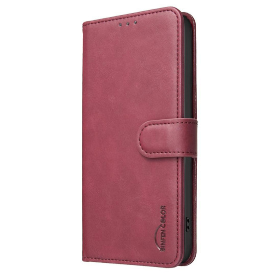 For Samsung Galaxy S24+ 5G Solid Color Calfskin Texture RFID Vegan Leather Phone Case(Red)