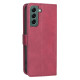 For Samsung Galaxy S24+ 5G Solid Color Calfskin Texture RFID Vegan Leather Phone Case(Red)