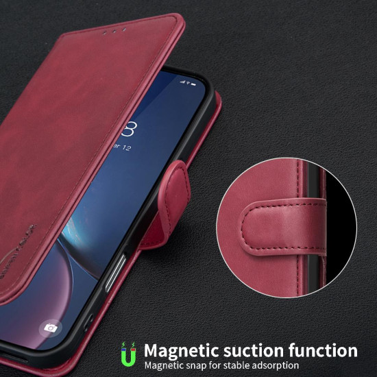 For Samsung Galaxy S24+ 5G Solid Color Calfskin Texture RFID Vegan Leather Phone Case(Red)