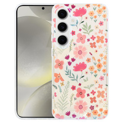 For Samsung Galaxy S24+ 5G IMD Blue Light Jungle Series Magnetic Phone Case(Flower)