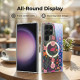 For Samsung Galaxy S24+ 5G IMD Blue Light Jungle Series Magnetic Phone Case(Flower)