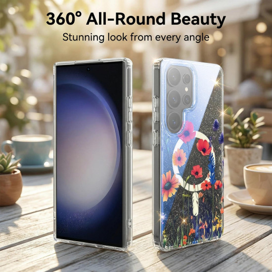 For Samsung Galaxy S24+ 5G IMD Blue Light Jungle Series Magnetic Phone Case(Wind Chimes)