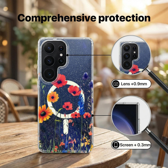 For Samsung Galaxy S24+ 5G IMD Blue Light Jungle Series Magnetic Phone Case(Wind Chimes)