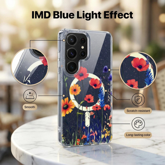 For Samsung Galaxy S24+ 5G IMD Blue Light Jungle Series Magnetic Phone Case(Wind Chimes)