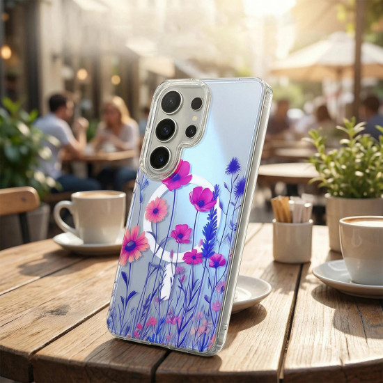For Samsung Galaxy S24+ 5G IMD Blue Light Jungle Series Magnetic Phone Case(Wind Chimes)