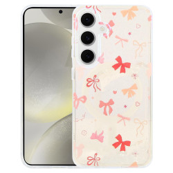 For Samsung Galaxy S24+ 5G IMD Blue Light Jungle Series Magnetic Phone Case(Pink Knot)